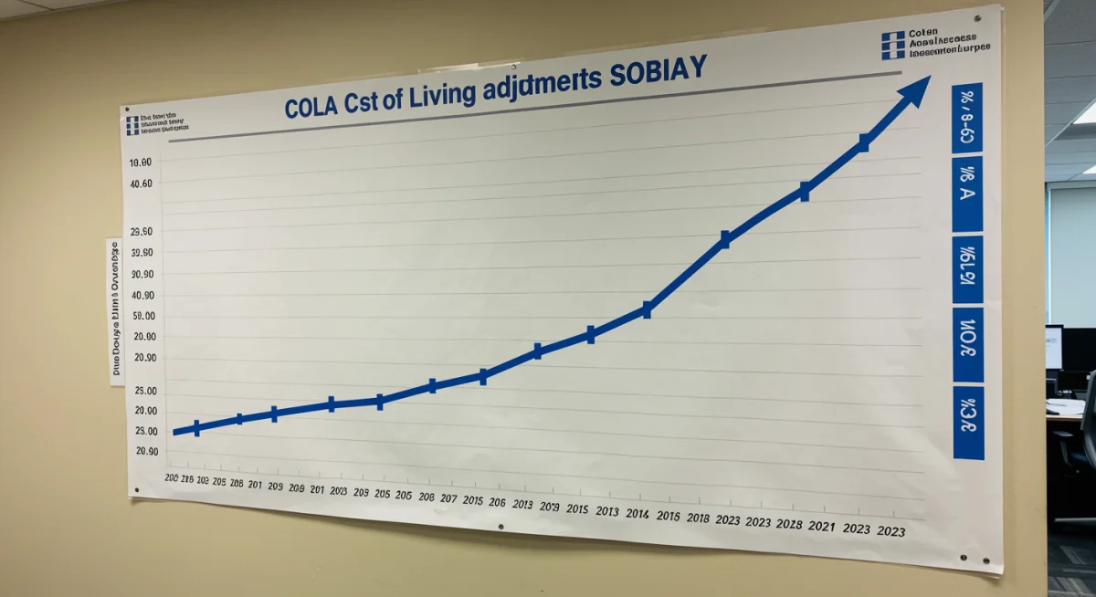 Graph showing COLA increase trends over years
