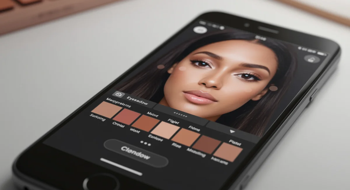 Virtual makeup application interface on smartphone